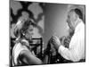 THE MAN WHO KNEW TOO MUCH, 1956 On the set, Alfred Hitchcock directs Doris Day (b/w photo)-null-Mounted Photo
