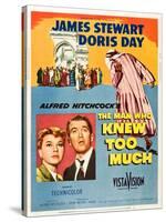 THE MAN WHO KNEW TOO MUCH, on left, from left: Doris Day, James Stewart; 1-sheet poster, 1956.-null-Stretched Canvas