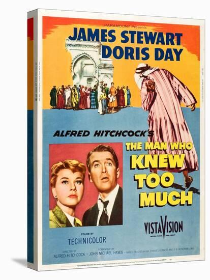 THE MAN WHO KNEW TOO MUCH, on left, from left: Doris Day, James Stewart; 1-sheet poster, 1956.-null-Stretched Canvas