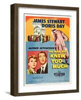 THE MAN WHO KNEW TOO MUCH, on left, from left: Doris Day, James Stewart; 1-sheet poster, 1956.-null-Framed Art Print