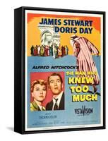 THE MAN WHO KNEW TOO MUCH, on left, from left: Doris Day, James Stewart; 1-sheet poster, 1956.-null-Framed Stretched Canvas