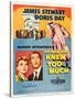 THE MAN WHO KNEW TOO MUCH, on left, from left: Doris Day, James Stewart; 1-sheet poster, 1956.-null-Stretched Canvas