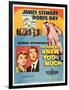 THE MAN WHO KNEW TOO MUCH, on left, from left: Doris Day, James Stewart; 1-sheet poster, 1956.-null-Framed Art Print