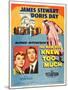 THE MAN WHO KNEW TOO MUCH, on left, from left: Doris Day, James Stewart; 1-sheet poster, 1956.-null-Mounted Art Print