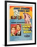 THE MAN WHO KNEW TOO MUCH, on left, from left: Doris Day, James Stewart; 1-sheet poster, 1956.-null-Framed Art Print