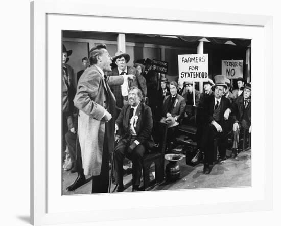 THE MAN WHO SHOT LIBERTY VALANCE, 1962 directed by JOHN FORD john Carradine, Edmund O'Brien and Jam-null-Framed Photo