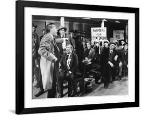 THE MAN WHO SHOT LIBERTY VALANCE, 1962 directed by JOHN FORD john Carradine, Edmund O'Brien and Jam-null-Framed Photo