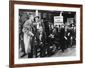 THE MAN WHO SHOT LIBERTY VALANCE, 1962 directed by JOHN FORD john Carradine, Edmund O'Brien and Jam-null-Framed Photo