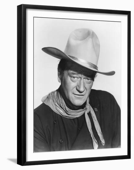 THE MAN WHO SHOT LIBERTY VALANCE, 1962 directed by JOHN FORD John Wayne (b/w photo)-null-Framed Photo