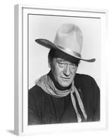 THE MAN WHO SHOT LIBERTY VALANCE, 1962 directed by JOHN FORD John Wayne (b/w photo)-null-Framed Photo