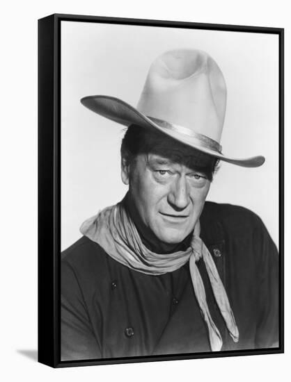 THE MAN WHO SHOT LIBERTY VALANCE, 1962 directed by JOHN FORD John Wayne (b/w photo)-null-Framed Stretched Canvas