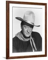 THE MAN WHO SHOT LIBERTY VALANCE, 1962 directed by JOHN FORD John Wayne (b/w photo)-null-Framed Photo