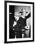 THE MAN WHO SHOT LIBERTY VALANCE, 1962 directed by JOHN FORD On the set, John Ford with John Wayne -null-Framed Photo
