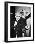 THE MAN WHO SHOT LIBERTY VALANCE, 1962 directed by JOHN FORD On the set, John Ford with John Wayne -null-Framed Photo