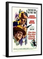 The Man Who Shot Liberty Valance, James Stewart, John Wayne, Vera Miles, 1962-null-Framed Art Print