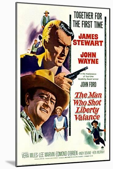The Man Who Shot Liberty Valance, James Stewart, John Wayne, Vera Miles, 1962-null-Mounted Art Print