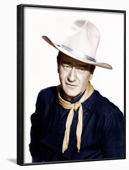 THE MAN WHO SHOT LIBERTY VALANCE, John Wayne, 1962-null-Framed Photo