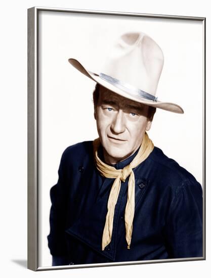 THE MAN WHO SHOT LIBERTY VALANCE, John Wayne, 1962-null-Framed Photo