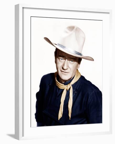 THE MAN WHO SHOT LIBERTY VALANCE, John Wayne, 1962-null-Framed Photo