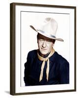 THE MAN WHO SHOT LIBERTY VALANCE, John Wayne, 1962-null-Framed Photo