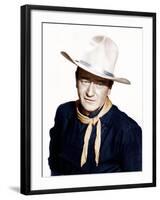 THE MAN WHO SHOT LIBERTY VALANCE, John Wayne, 1962-null-Framed Photo