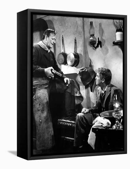 The Man Who Shot Liberty Valance, John Wayne, James Stewart, 1962-null-Framed Stretched Canvas