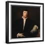 The Man with a Glove, C1520-Titian (Tiziano Vecelli)-Framed Premium Giclee Print