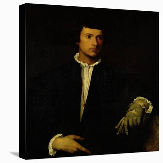 The Man with a Glove, circa 1520-Titian (Tiziano Vecelli)-Stretched Canvas