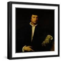 The Man with a Glove, circa 1520-Titian (Tiziano Vecelli)-Framed Giclee Print