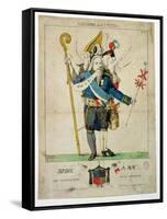 The Man with Six Heads, Caricature of Charles Maurice de Talleyrand-Perigord-null-Framed Stretched Canvas