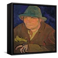 The Man with the Canary-Gino Rossi-Framed Stretched Canvas