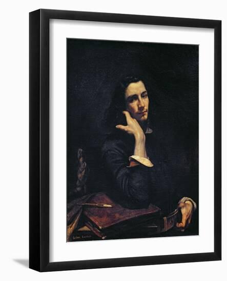 The Man with the Leather Belt, Portrait of the Artist, c.1846-Gustave Courbet-Framed Giclee Print