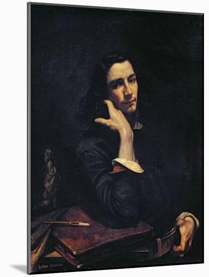 The Man with the Leather Belt, Portrait of the Artist, c.1846-Gustave Courbet-Mounted Giclee Print