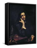 The Man with the Leather Belt, Portrait of the Artist, c.1846-Gustave Courbet-Framed Stretched Canvas