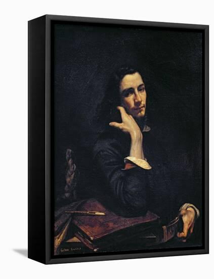 The Man with the Leather Belt, Portrait of the Artist, c.1846-Gustave Courbet-Framed Stretched Canvas