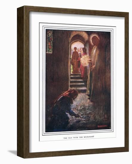 The Man with the Muck Rake-John Byam Liston Shaw-Framed Giclee Print