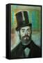 The Man with the Top-Hat, 1834-Edgar Degas-Framed Stretched Canvas