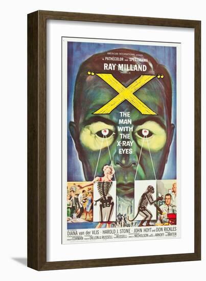 The Man With the X-Ray Eyes, poster art, 1963-null-Framed Art Print