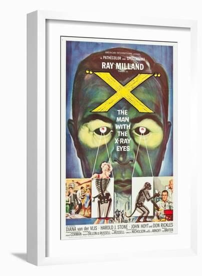 The Man With the X-Ray Eyes, poster art, 1963-null-Framed Art Print