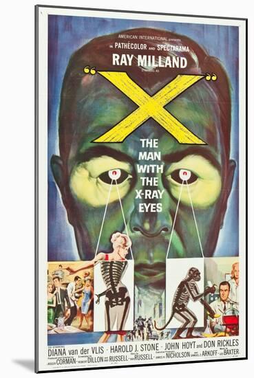 The Man With the X-Ray Eyes, poster art, 1963-null-Mounted Art Print