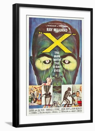 The Man With the X-Ray Eyes, poster art, 1963-null-Framed Art Print