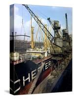 The Manchester Renown Being Loaded with Steel for Export, Manchester, 1964-Michael Walters-Stretched Canvas