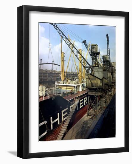 The Manchester Renown Being Loaded with Steel for Export, Manchester, 1964-Michael Walters-Framed Photographic Print