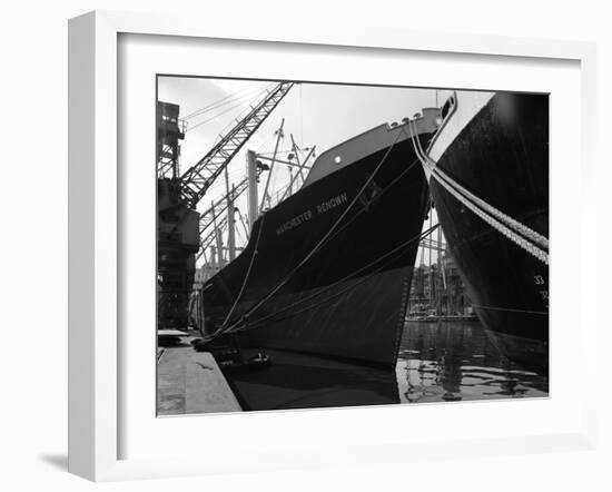 The Manchester Renown in Dock on the Manchester Ship Canal, 1964-Michael Walters-Framed Photographic Print