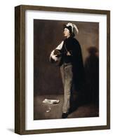 The Mandoline Player, 1862-Auguste Theodule Ribot-Framed Giclee Print