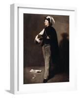 The Mandoline Player, 1862-Auguste Theodule Ribot-Framed Giclee Print