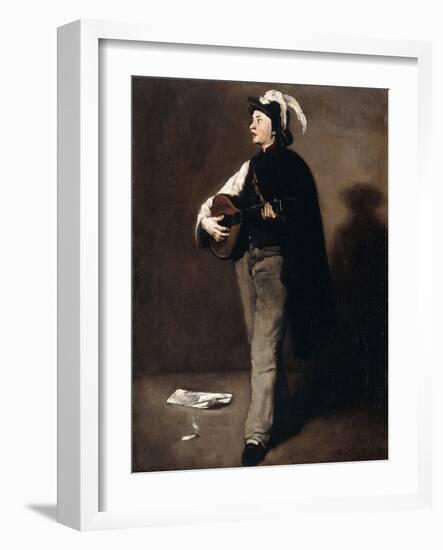 The Mandoline Player, 1862-Auguste Theodule Ribot-Framed Giclee Print