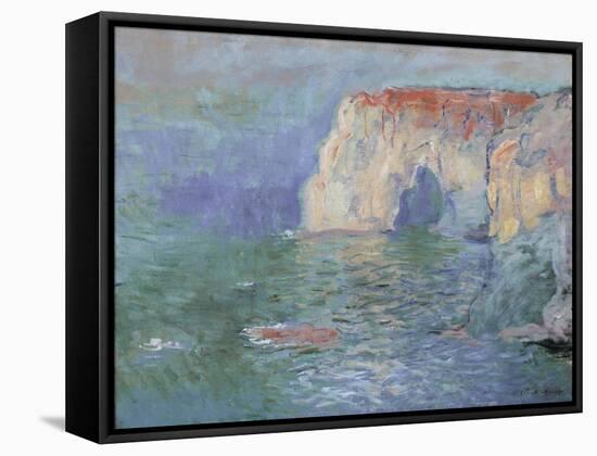 The Manneporte at Etretat-Claude Monet-Framed Stretched Canvas