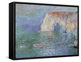 The Manneporte at Etretat-Claude Monet-Framed Stretched Canvas