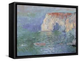 The Manneporte at Etretat-Claude Monet-Framed Stretched Canvas